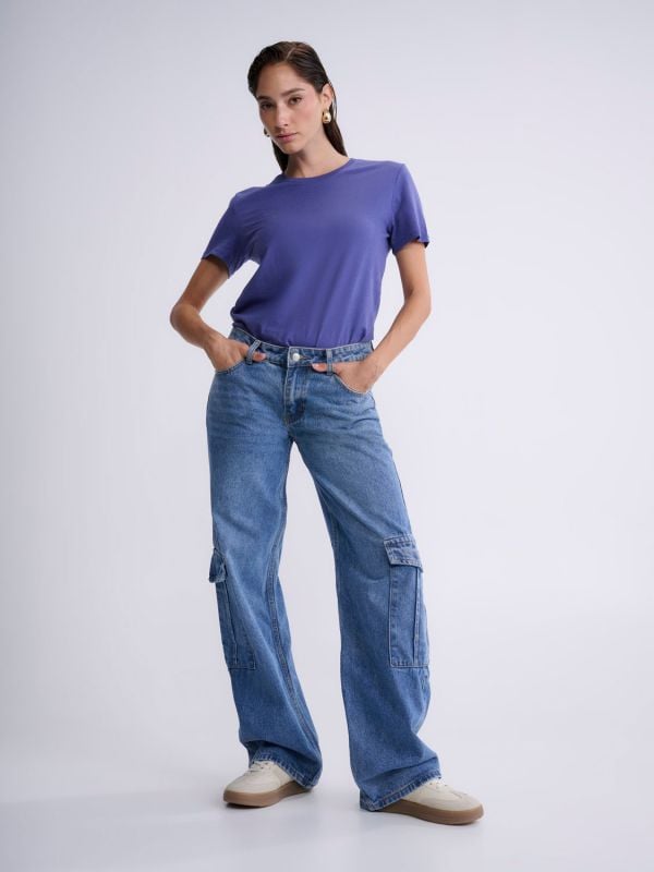 ג’ינס קרגו ארוך לנשים