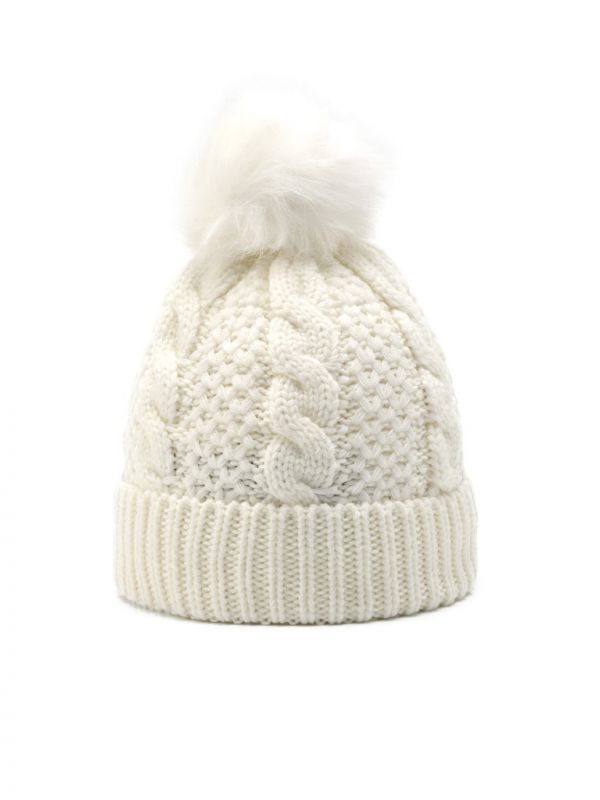 כובע סרוג עם פונפון