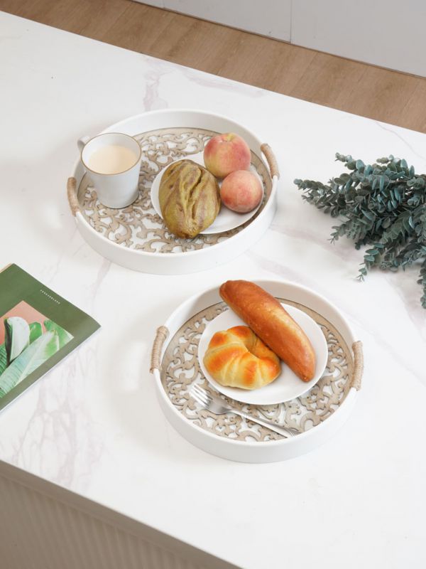 סט שני מגשי עץ