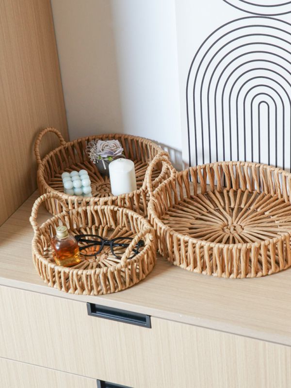 סט 3 מגשי קש