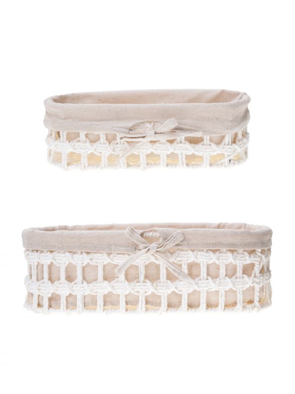 זוג סלסלאות קש בוהו