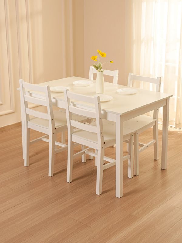 סט שולחן ו-4 כיסאות מעץ 73X118