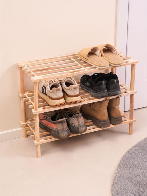 מעמד נעליים מעץ 3 קומות