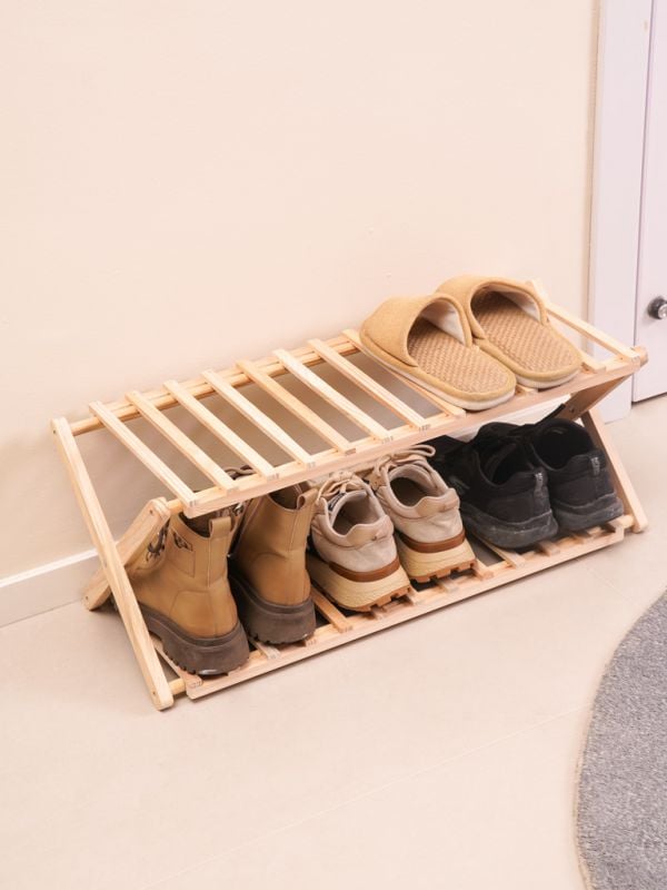 מעמד נעליים מעץ 2 קומות