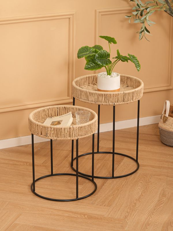 זוג שולחנות קפה עגולים