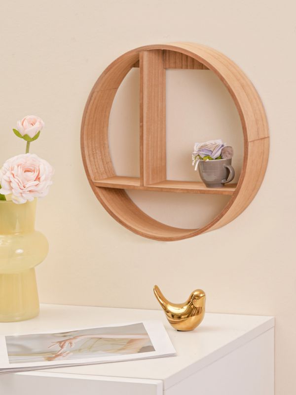 מדף עגול מעץ