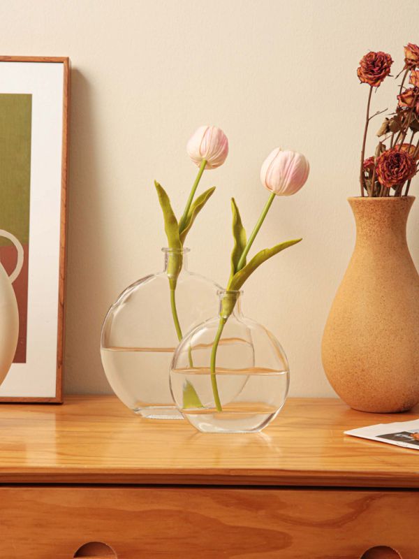 2 אגרטלי זכוכית עגולים