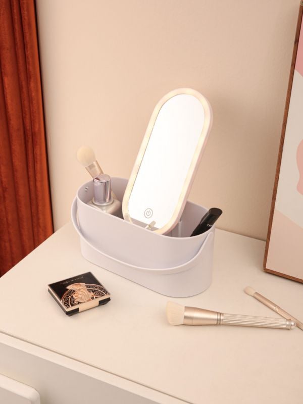 קופסת אחסון עם מראה מוארת