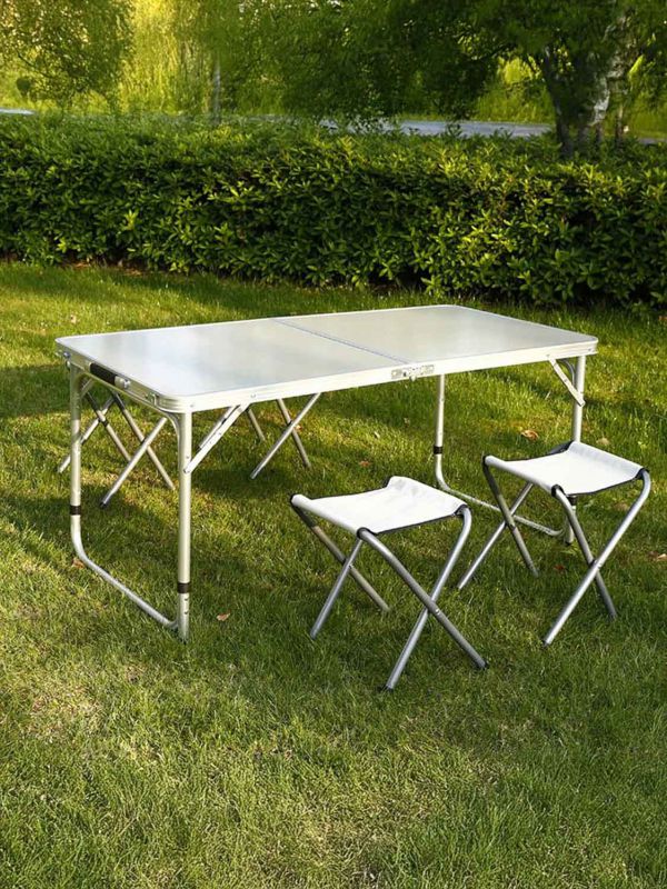 שולחן ו-4 כיסאות מתקפלים 120X60X70