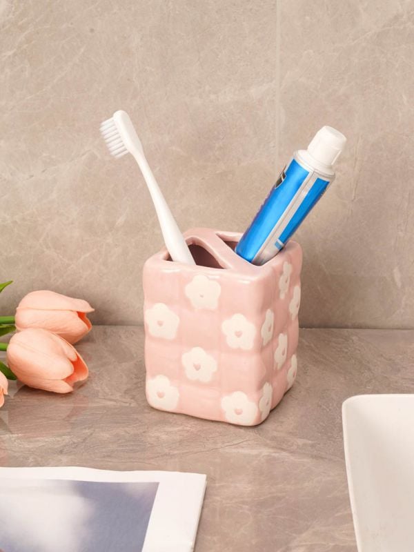 כוס לפרחונית למברשות שיניים