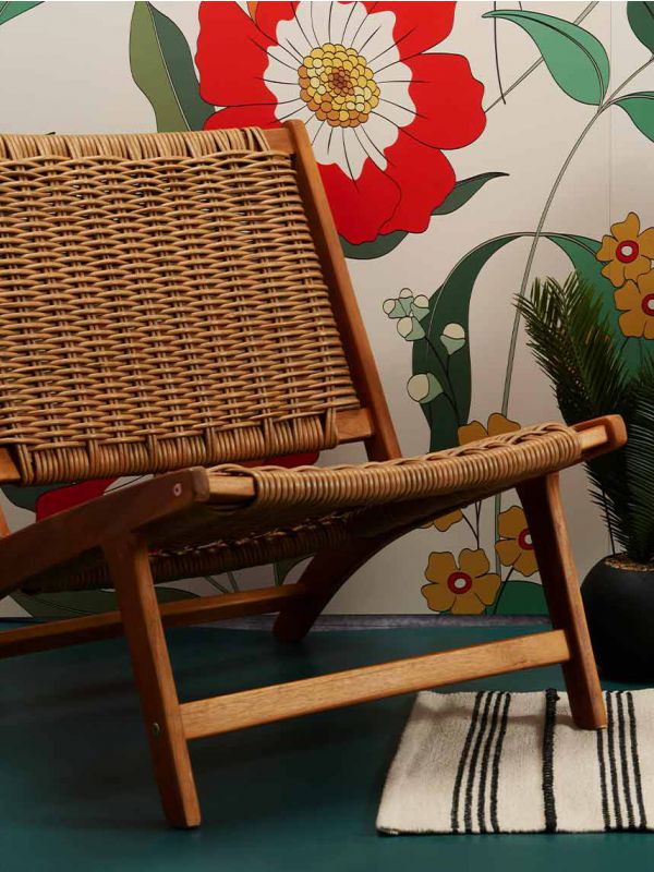 כיסא קש בוהו