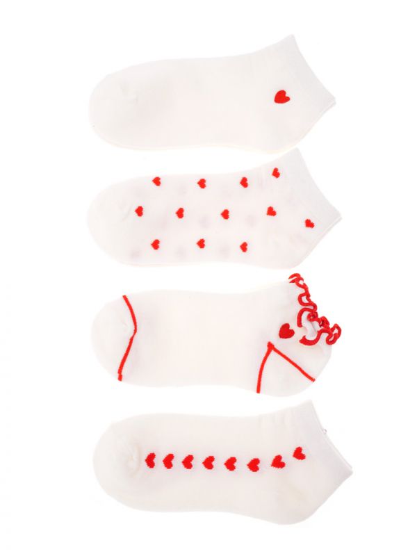 מארז 4 זוגות גרביים לבנות 29-35