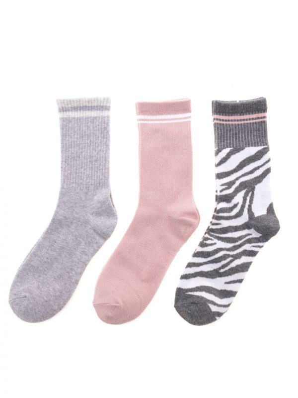 מארז 3 זוגות גרביים ארוכות 36-41