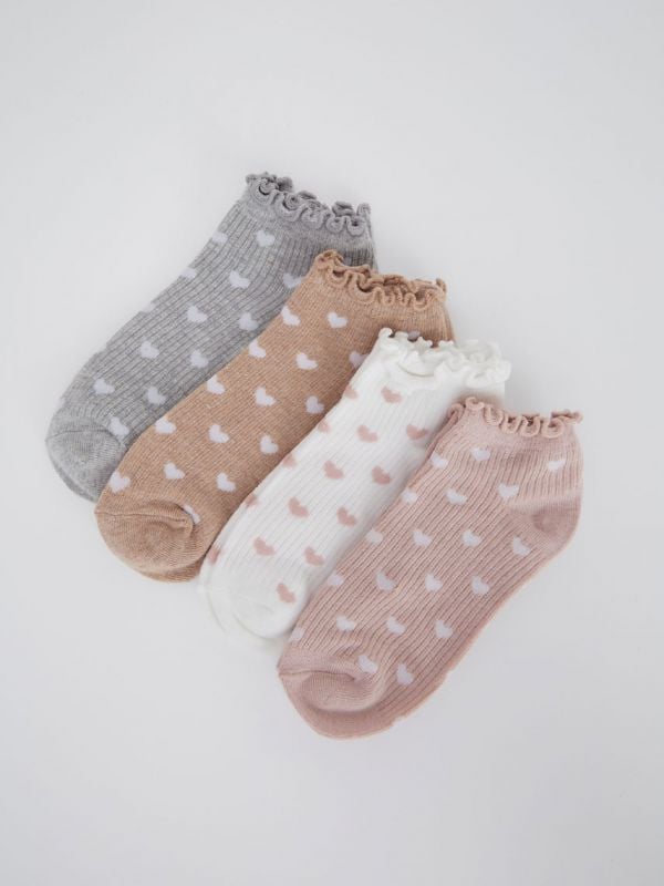 מארז 4 זוגות גרביים לבנות 29-35